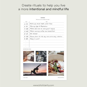 Mourning Routine Intentions Worksheet Daily Routine & Ritual Planner Printable Pack, A4 and Letter, Morning ...