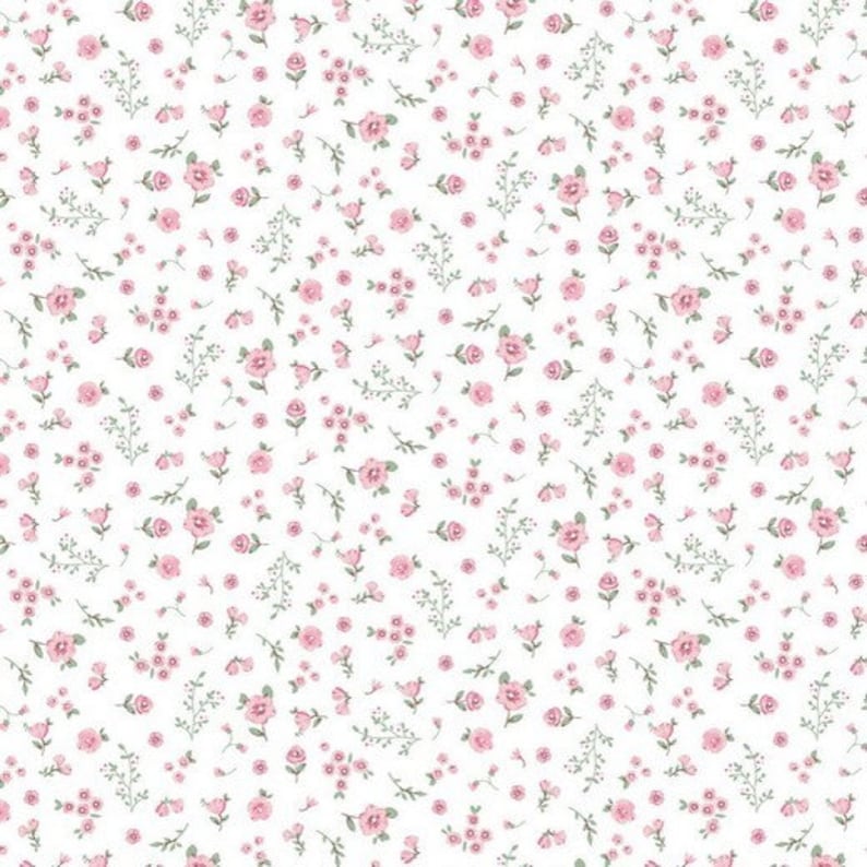 50cm x 150cm cotton white pink floral pattern floral cotton fabric fabric by the metre