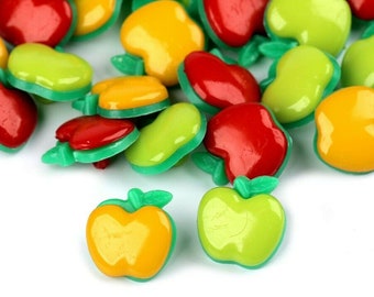 10 Plastic Buttons Ø 18 mm Apple Children's Buttons Decoration Button Decoration Button