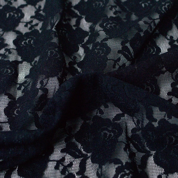 Elastic lace black FLAMENCO fabric dance sport festival dress dance fabric by the metre