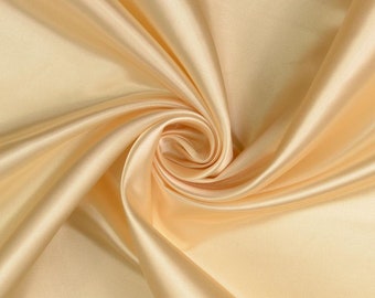 50 cm Satin Beige-Gold Stoff Meterware Stoffbreite 148 cm glatt glänzend polyester