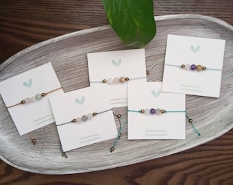 Create Your Own Gemstone Bracelet, Zodiac Crystal Bracelets, Gemstone Bracelets, Wax Cord Crystal Bracelets, 14k Gold Fill, Birthday Gift