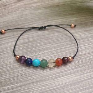 7 Chakra Crystal Bracelet, Healing Bracelet, Gemstone Bracelet, Gift for her, Gift for him, Balance Bracelet, 14k Gold Filled