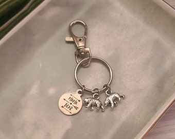 Mama Bear Keychain, Mothers Gift, Mom Keychain