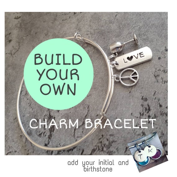 Design Your Own Charm Bracelet Custom Charm Bracelet Build Etsy