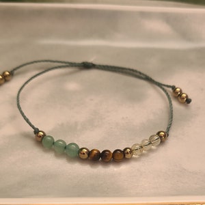 Wealth and Abundance Crystal Bracelet, Money Bracelet,Tigers Eye, Green Avenurine, Citrine, Success Bracelet, Good Luck Crystal Bracelet