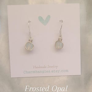 Recycled Sea glass Earrings, Beach Glass Earrings, Sterling Silver Seaglass Earrings, Huggie Hoop Blue Seaglass Earrings image 5
