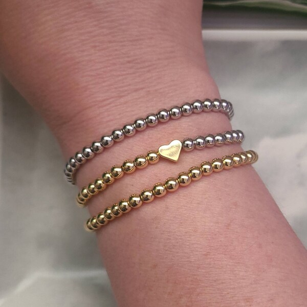 Gold Bead Bracelet Etsy