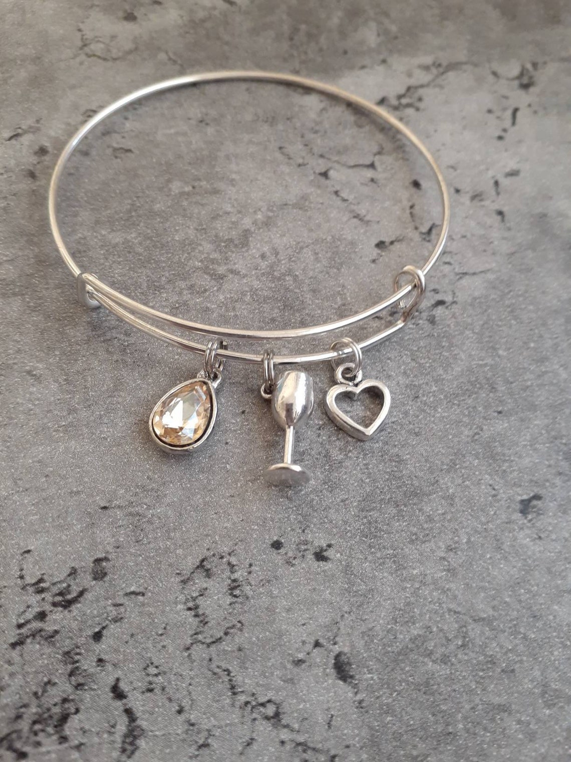 Wine glass Charm Bracelet wine Bracelet Gift for her Etsy