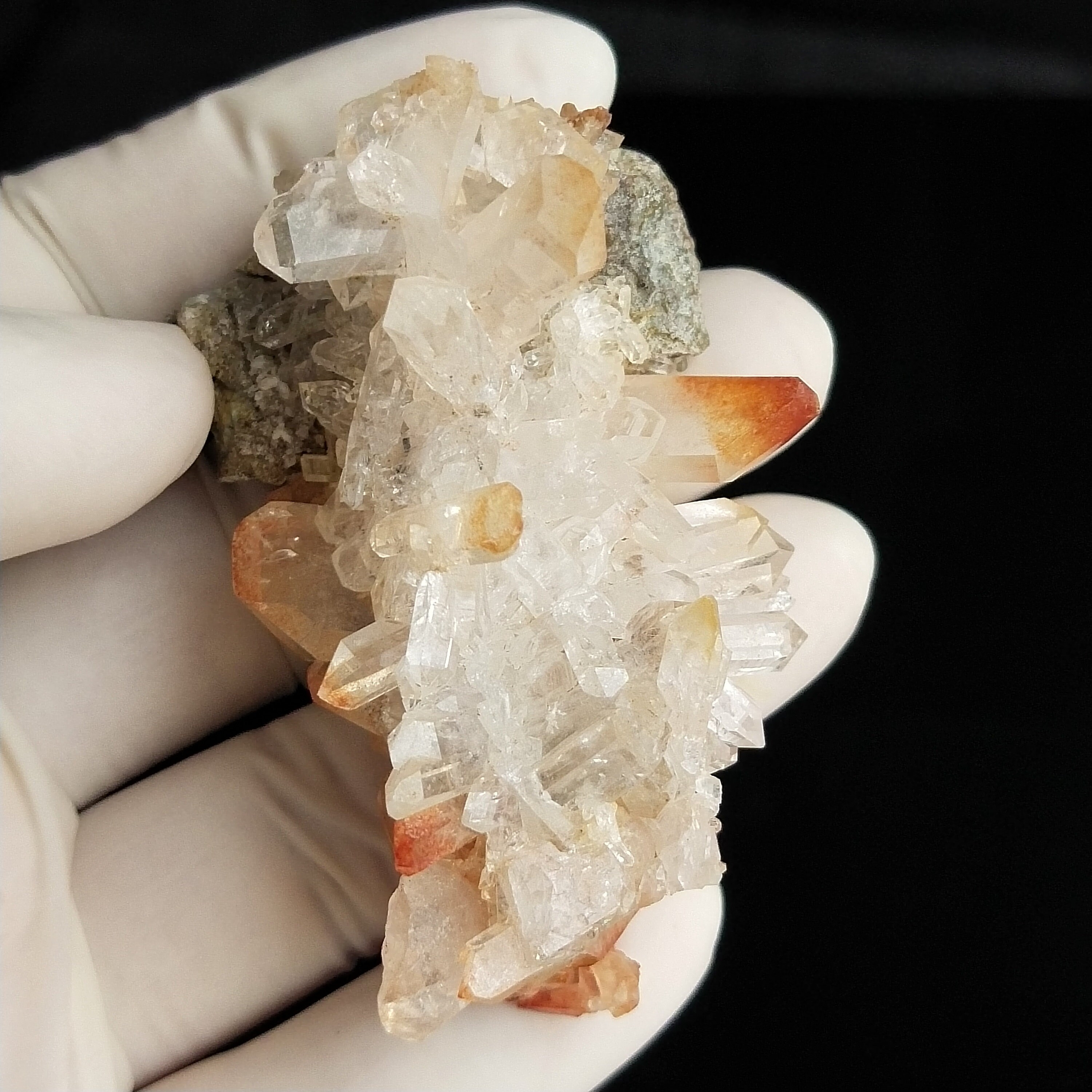 Natural Clear Quartz Crystal Cluster Orange Color Video Etsy