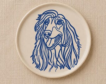 Custom Line Pet Portrait Plate, Hand-Painted Ceramic Keepsake, Minimalist Dog Cat Decor