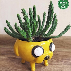 Hand-Painted Jake Planter Pot: Adventure Time Clay Vase (300 ml)