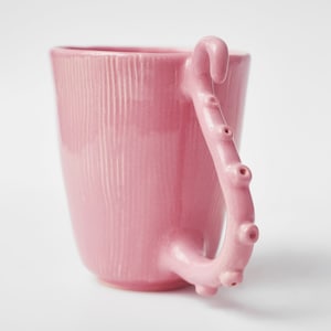 Pink Octopus Mug, Tentacle Handle Mug, Ceramic Coffee Cup, Handmade Pottery Mug, Ocean Theme Cup, Unique Gift, Cute Pink Mug