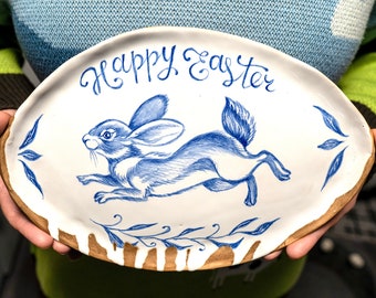 Easter Spring Plates, easter decor, easter bunny, easter gift, plate, easter decorations, easter gifts, personalized plates, ceramic plate