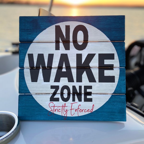 10”x10” Wood Pallet NO WAKE ZONE Sign, LakeLife, Lakehouse sign, Farmhouse Lake Sign, Lake House Decor, Nautical Sign, Beach house