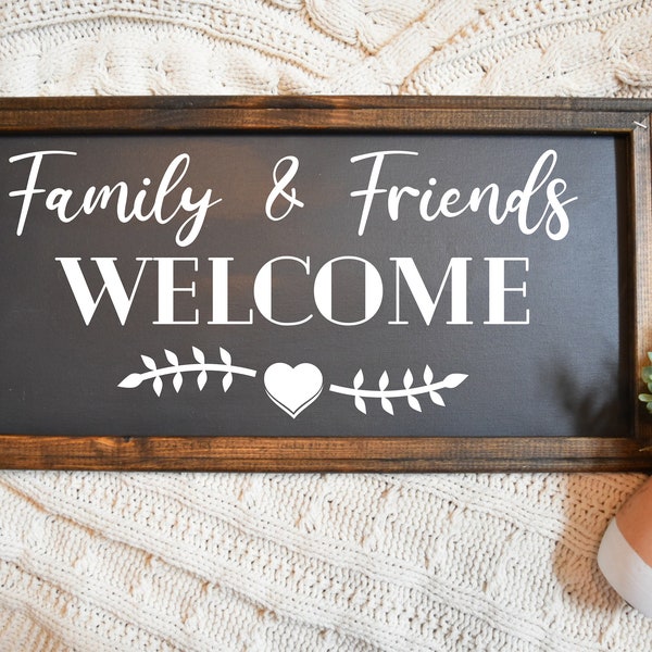 10x20 Farmhouse Family and Friends Welcome Reverse Canvas Farm sign, Farmhouse Sign, Family and Friends sign, Farmhouse Decor