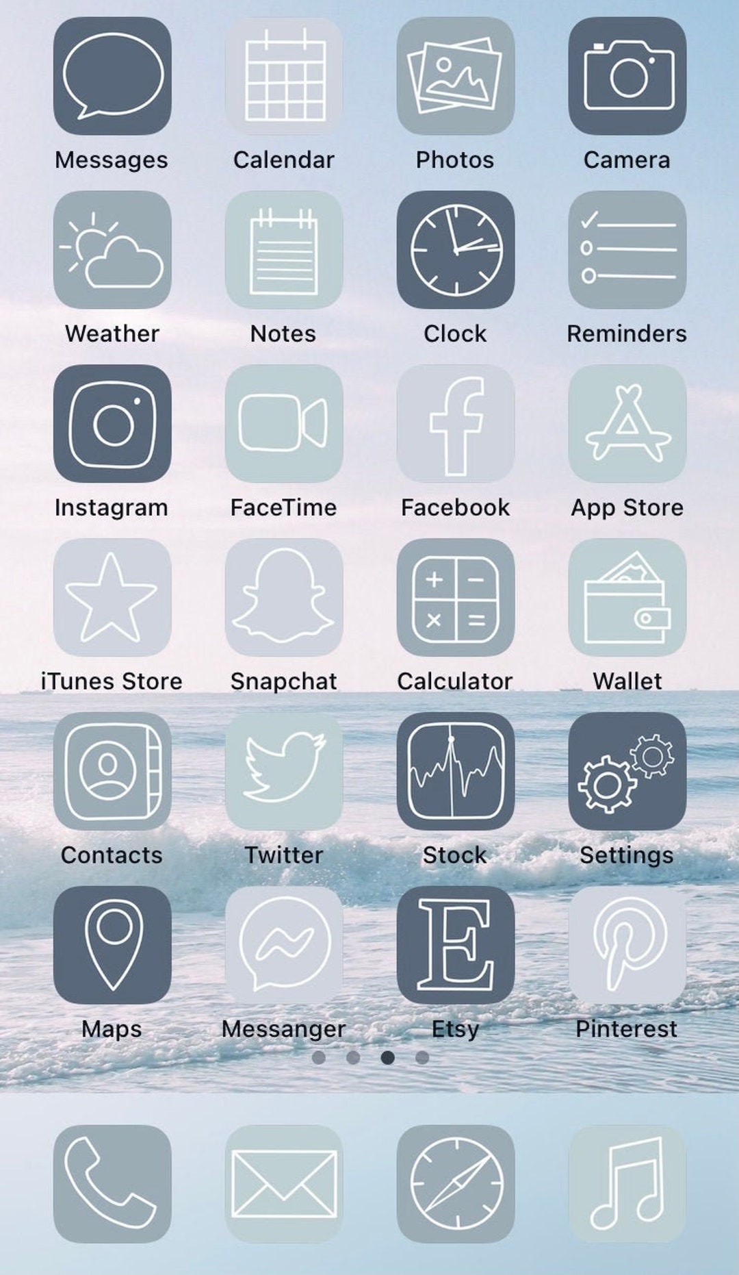 aesthetic-ios14-app-icons-baby-blue-iphone-app-icons-40-etsy