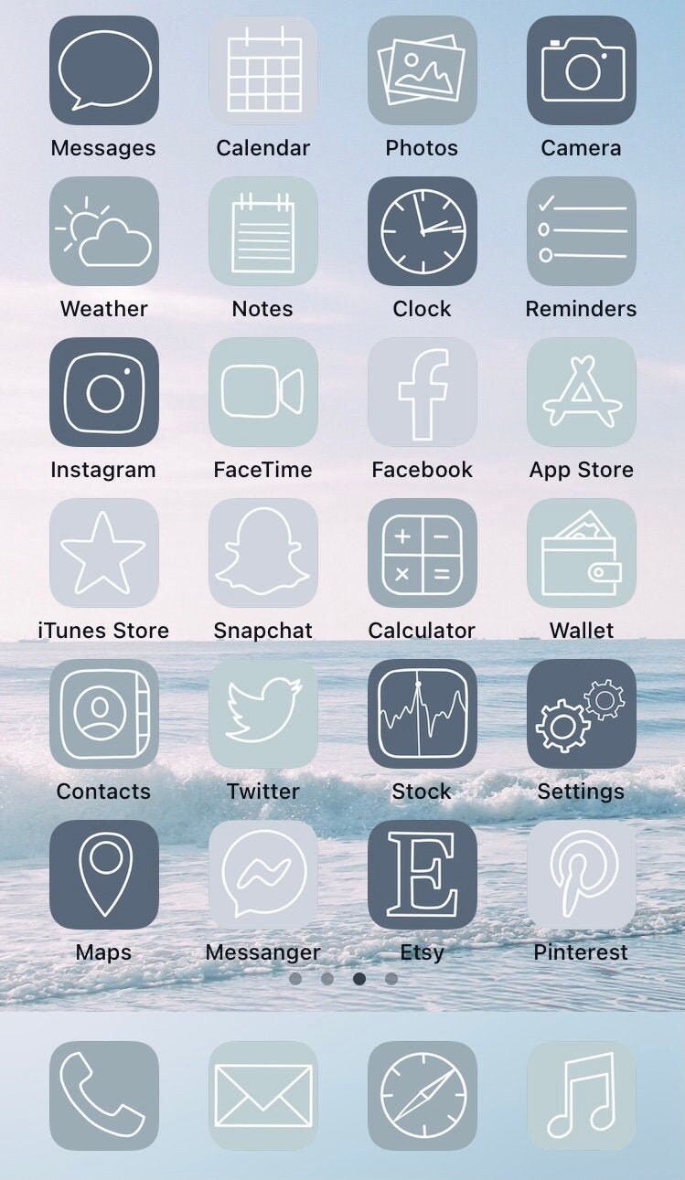 blue app icons aesthetic tiktok