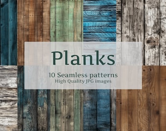 Wooden planks, realistic, seamless pattern, high-resolution digital image, Instant download