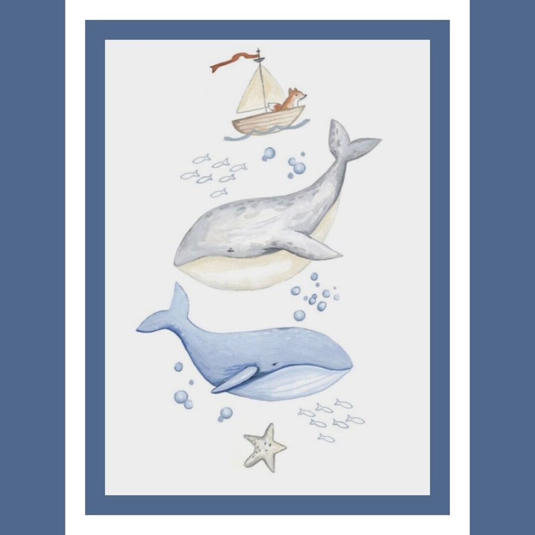 Whales and Friends Cross Stitch Pattern Ocean Animals (instant PDF