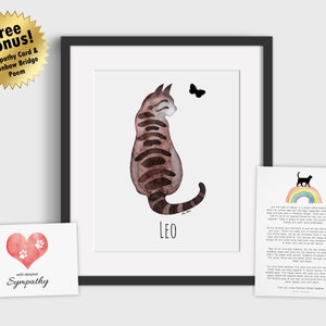 Cat Loss Print, Personalized, Cat Memorial Print, Cat Sympathy Gift, Loss of Cat Gift, Pet Loss Gift, Cat Condolence Gift, MAILED PRINT