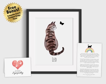 Cat Loss Print, Personalized, Cat Memorial Print, Cat Sympathy Gift, Loss of Cat Gift, Pet Loss Gift, Cat Condolence Gift, MAILED PRINT
