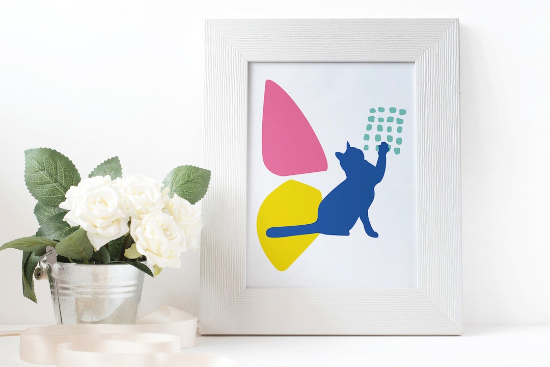 Abstrakte Katzen Leinwandbilder 50x75 Cm - Moderne Wandkunst Für Wohnzimmer & Schlafzimmer