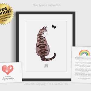 Impresión de pérdida de gato, personalizada, impresión conmemorativa de gato, regalo de condolencia para gatos, regalo de pérdida de gato, regalo de pérdida de mascota, regalo de condolencia para gatos, impresión por correo