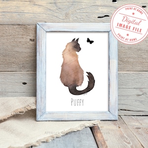 Personalized, Long Haired Cat, Maine Coon, Ragamuffin, Ragdoll, Siberian, Turkish, Angora, Sympathy, Cat Memorial Gift, DIGITAL FILE ONLY