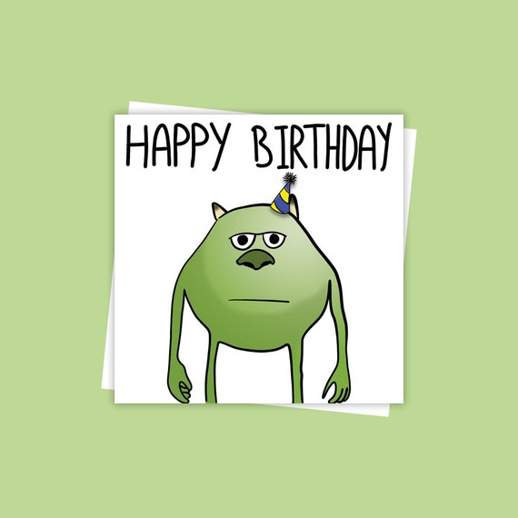 Mike Wazowski Meme Geburtstagskarte Etsy