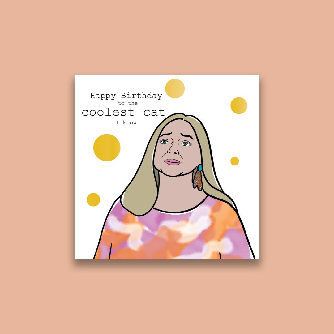 Carole Baskin Birthday Card Hand Finished With Gold Paint - Etsy