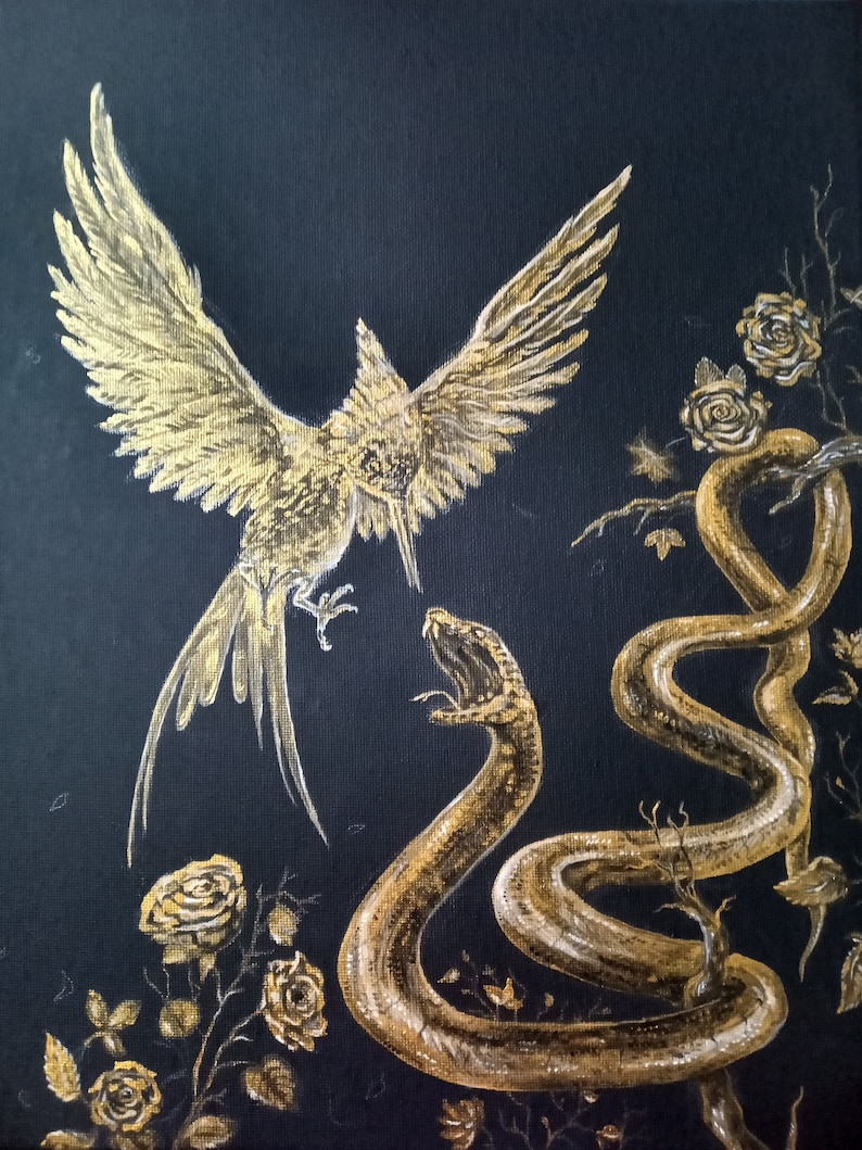 The Ballad of Songbirds and Snakes Fanart Acrylic Painting, Hand