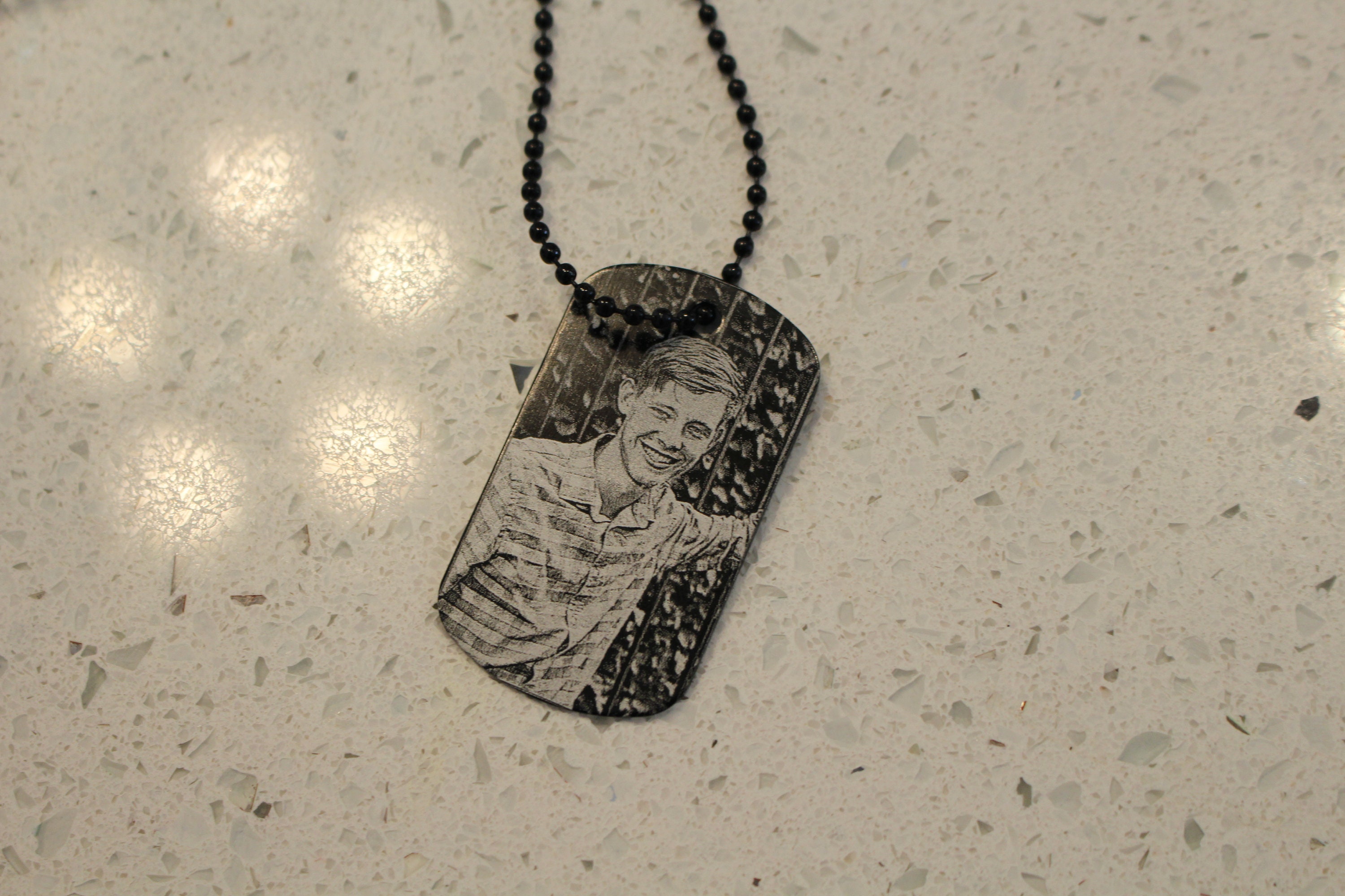 Picture Dog Tag Necklace Black Photo Dog Tag Military Etsy