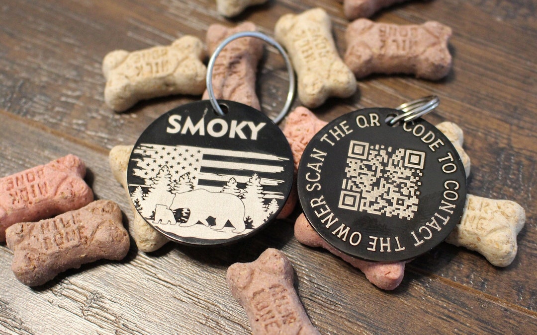 QR Code Pet Tag Custom Engraved Personalized for Your Cat/dog Etsy