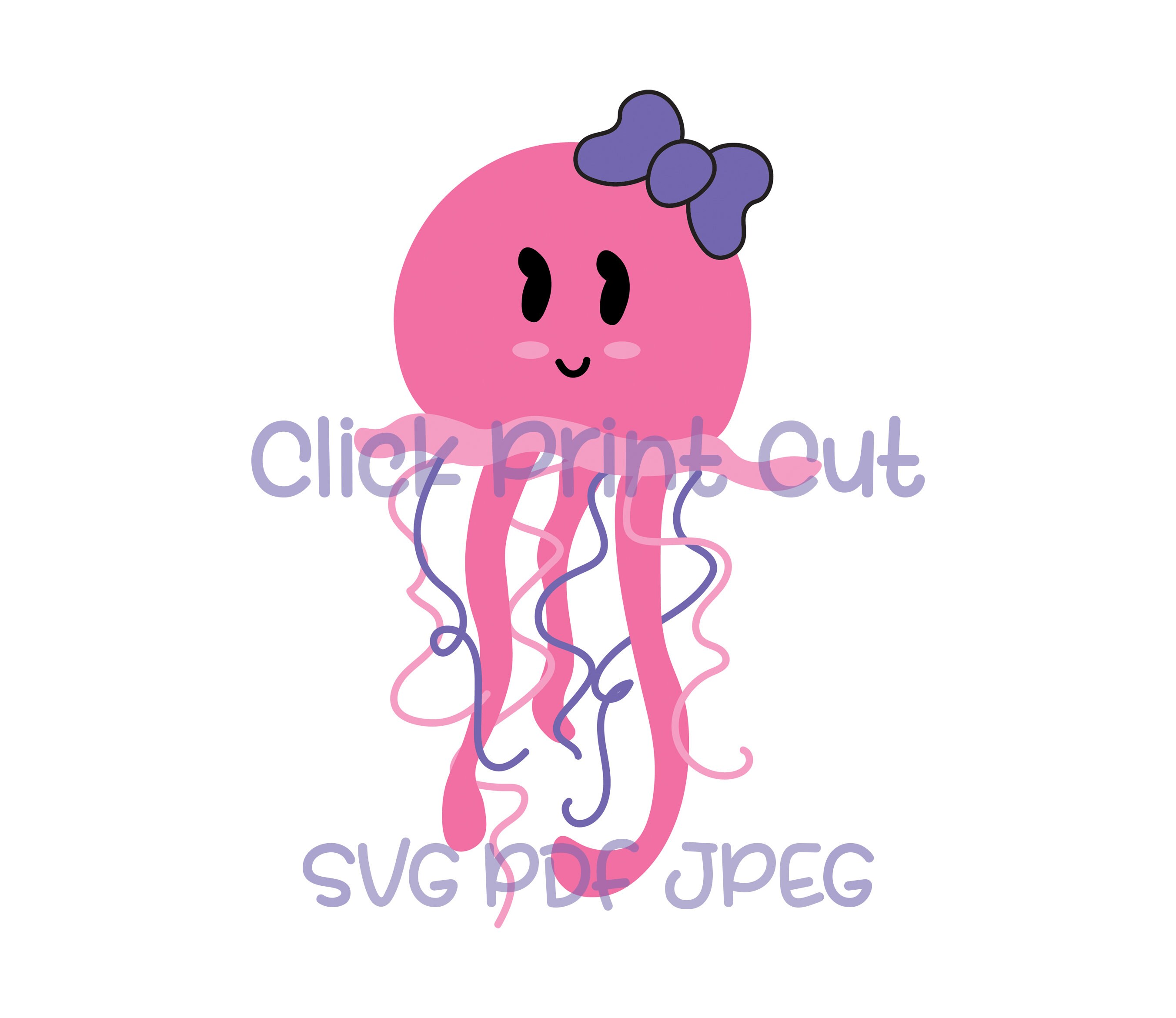 Download Cute Jellyfish Character Svg Etsy