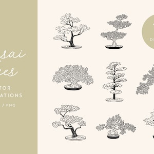 Bonsai Tree Clipart | Bonsai Vector Illustrations | SVG | PNG