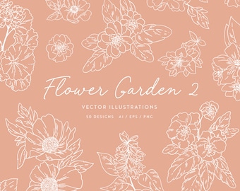 Floral Vector Illustrations | Flowers Clipart | SVG | PNG