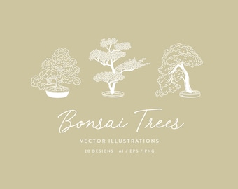 Bonsai Tree Clipart | Bonsai Vector Illustrations | SVG | PNG