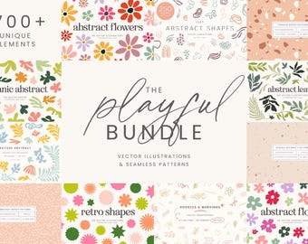 Playful Bundle - 13 in 1 - Vector Illustrations & Patterns 70% Off | Clipart | SVG | PNG