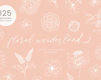 Floral Wonderland Vector Illustrations | Clipart | SVG | PNG