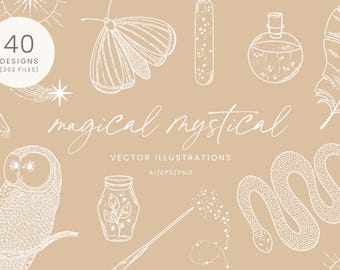 Magische Clipart | Magische Illustrationen | Himmlischer Vektor