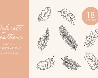 Feathers Clipart | Feather Vector Illustrations | SVG | PNG