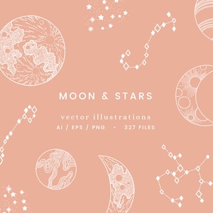 Maan en sterren illustraties vector | Clipart | SVG | png
