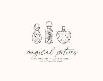 Magical Clipart | Magic Illustrations | Magic Potion Clipart | Celestial Clipart | Magic Vector