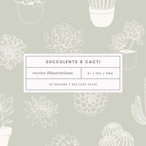 vectorielles de plantes succulentes et cactus | Clipart | SVG | PNG