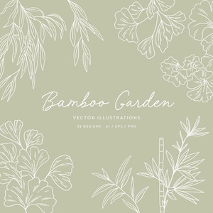 Bamboo Clipart | Genkgo Vector Illustrations | Bamboo Vectors | Genkgo Clipart | SVG | PNG