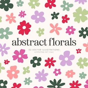 Abstract Flower Vector Graphics | Abstract Floral Clipart | Flowers SVG | PNG