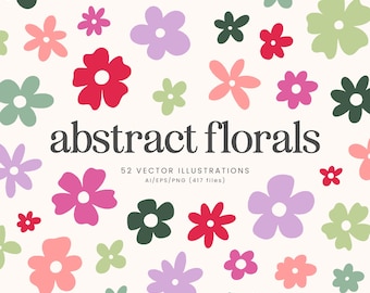 Abstrakte Blumen Vektorgrafik | Abstrakt Blumen Clipart | Blumen SVG | PNG