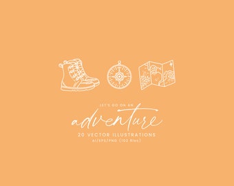 Adventure Clipart | Camping Clipart | Outdoor Illustrations | Travel Illustrations | Adventure SVG