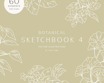 Botanical Sketchbook Vector Illustrations | Clipart | SVG | PNG